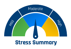 Stress Summary graphic depicting a Moderate result