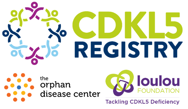 Logo for CDKL5, LouLou Foundation, and the Orphan Disease Center, Pulse Infoframe partners